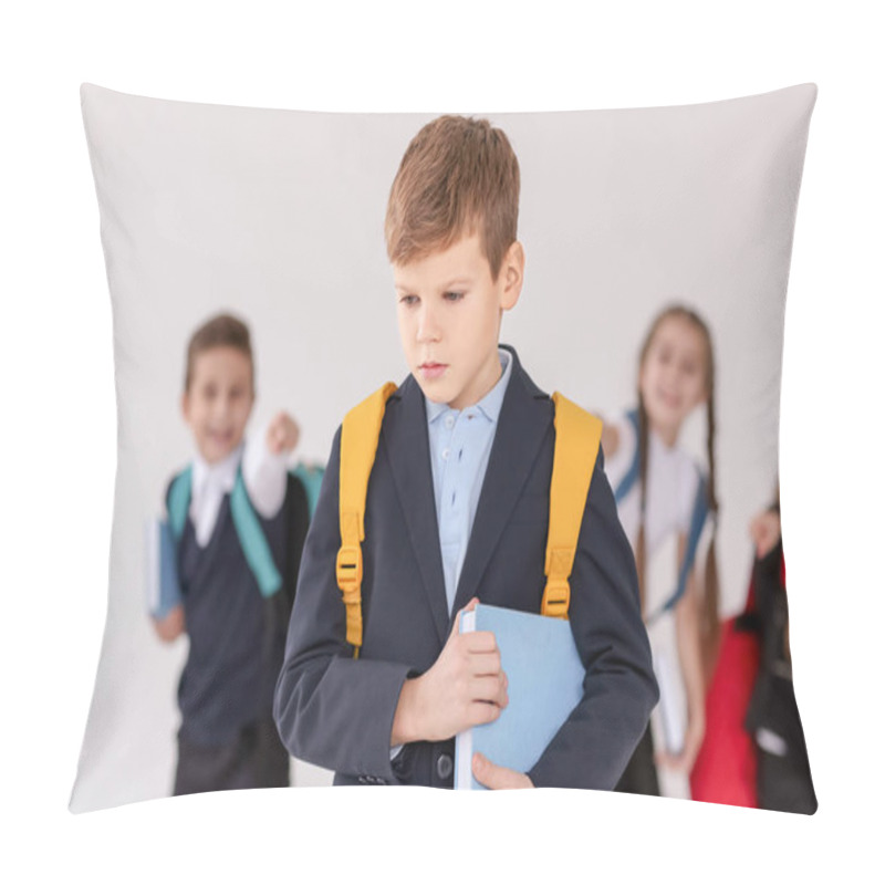 Personality  Children Bullying Their Classmate On Light Background Pillow Covers