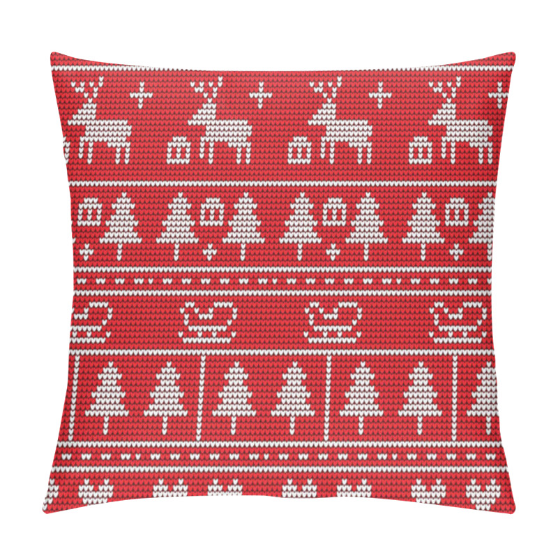 Personality  Knitted Christmas Pattern.vector Design Pillow Covers