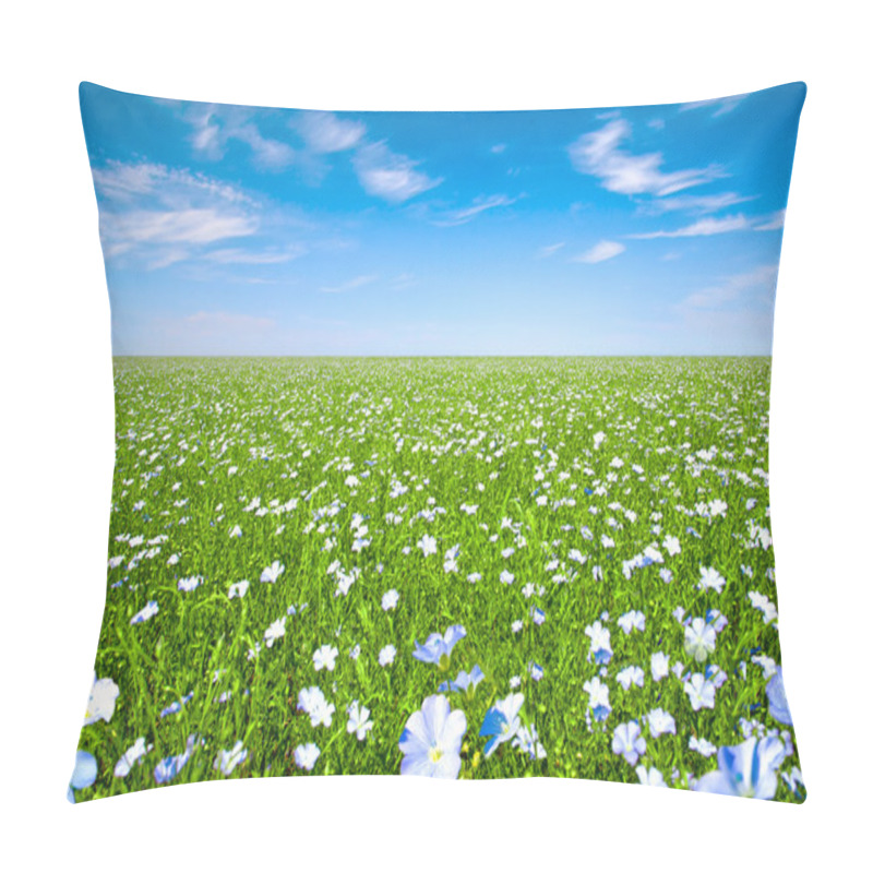 Personality  Flax Field With Blue Sky Pillow Covers