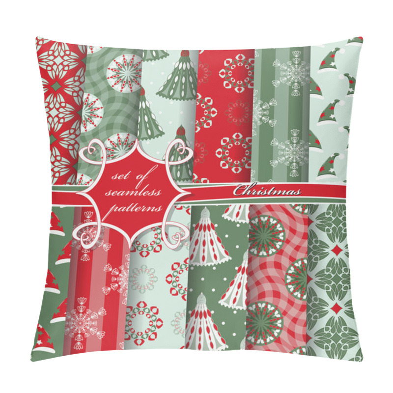 Personality  Set Of Seamless Christmas Illustrations. Abstract Vector Paper With Christmas Symbols And Design Elements For Scrapbook Pillow Covers