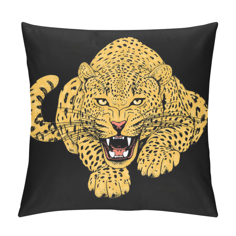 Personality  Leopard Face Tattoo ,Vector Illustration, Print Pillow Covers