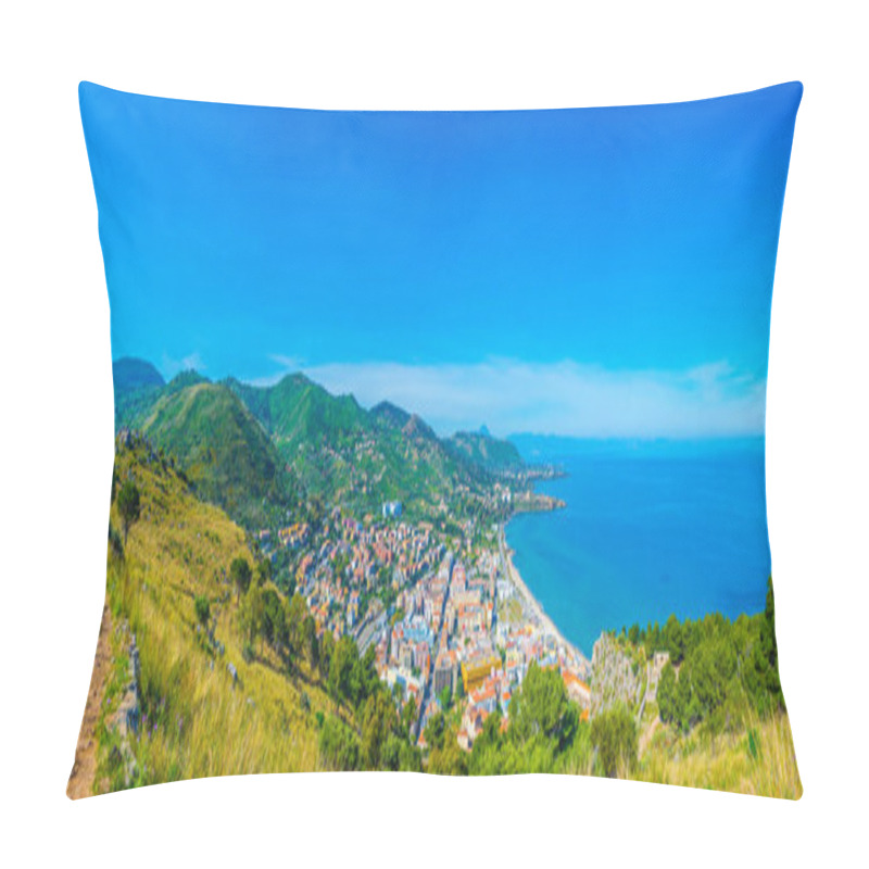 Personality  Aerial View Of The Sicilian Town Cefalu, Ital Pillow Covers