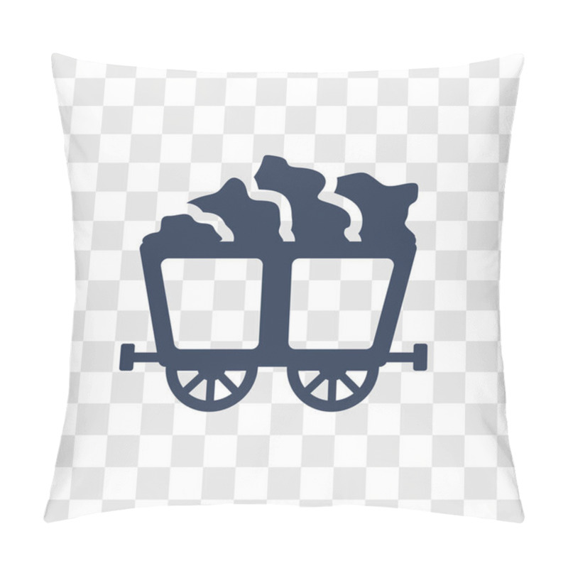 Personality  Mine Wagon Icon. Trendy Mine Wagon Logo Concept On Transparent Background From Desert Collection Pillow Covers