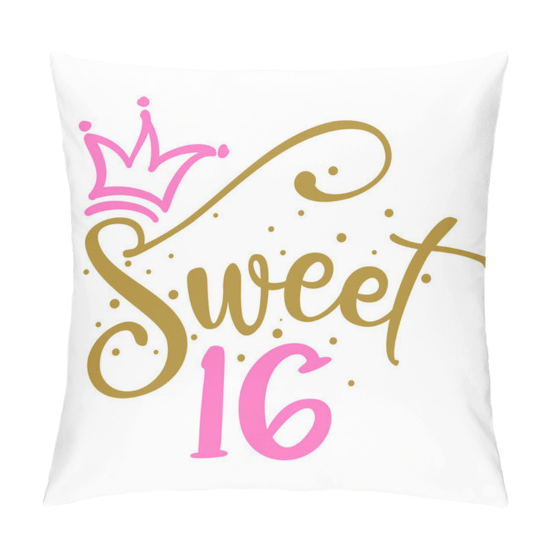 Personality  Sweet Sixteen (16th) Birthday Teenage Girl Year Anniversary. Princess Queen. Toppers For Birthday Cake. Number 16. Good For Cake Toppers, T Shirts, Clothes, Mugs, Posters, Textiles, Gifts, Baby Sets. Pillow Covers