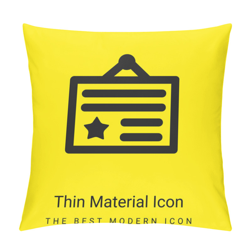 Personality  Award Certificate Minimal Bright Yellow Material Icon Pillow Covers