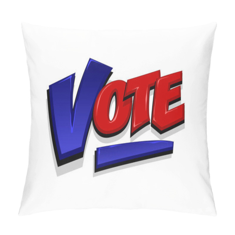 Personality  Vote Positive Checkmark Election Icon Text Pop Art Pillow Covers