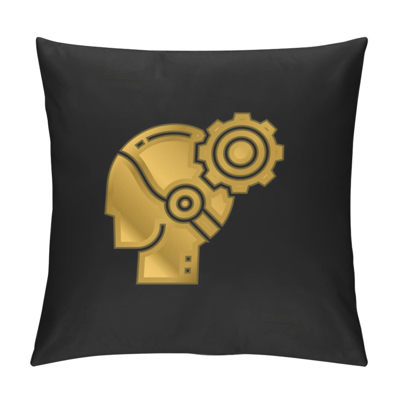 Personality  AI Gold Plated Metalic Icon Or Logo Vector Pillow Covers