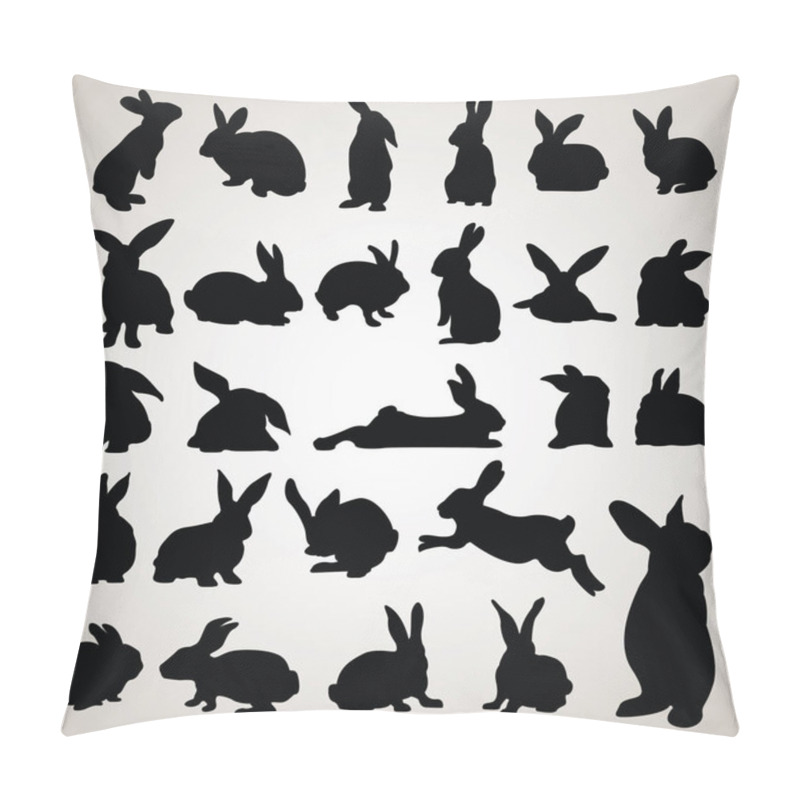 Personality  Rabbit Silhouettes, Stylized Vector Illustration Pillow Covers