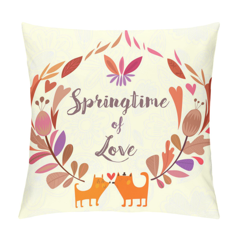 Personality  Springtime Of Love Hand Drawn Foxes Pillow Covers