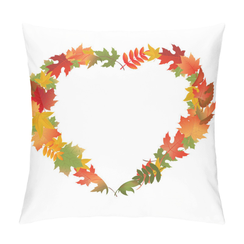 Personality  Autumn Leaves In Form Of Heart Pillow Covers