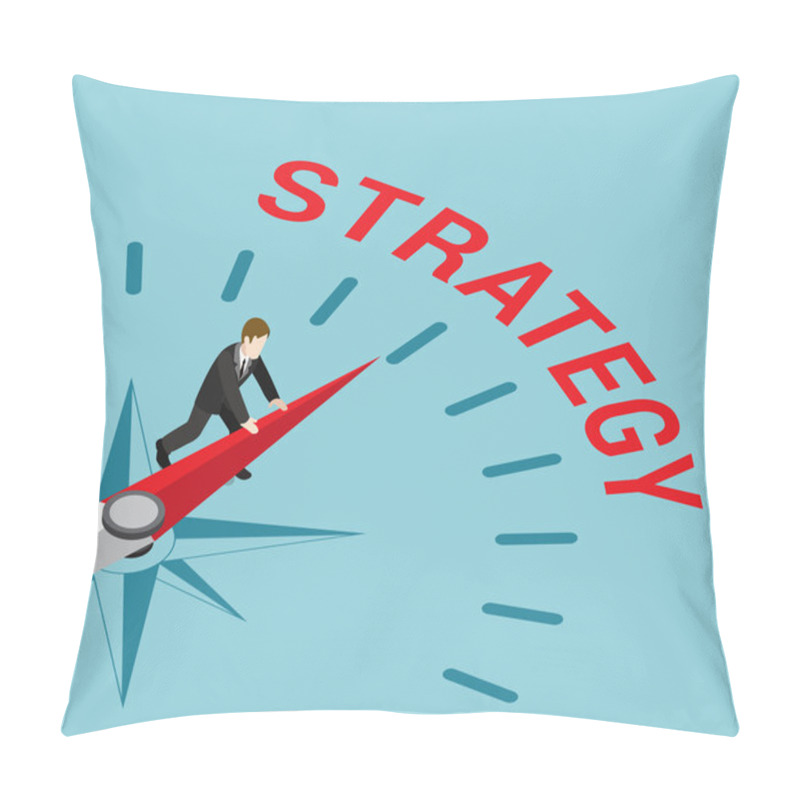 Personality  Strategy In Business Flat Isometric Concept Pillow Covers