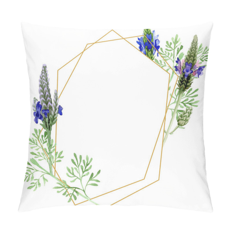 Personality  Blue Violet Lavender Floral Botanical Flower. Wild Spring Leaf Wildflower Isolated. Watercolor Background Illustration Set. Watercolour Drawing Fashion Aquarelle. Frame Border Ornament Square. Pillow Covers