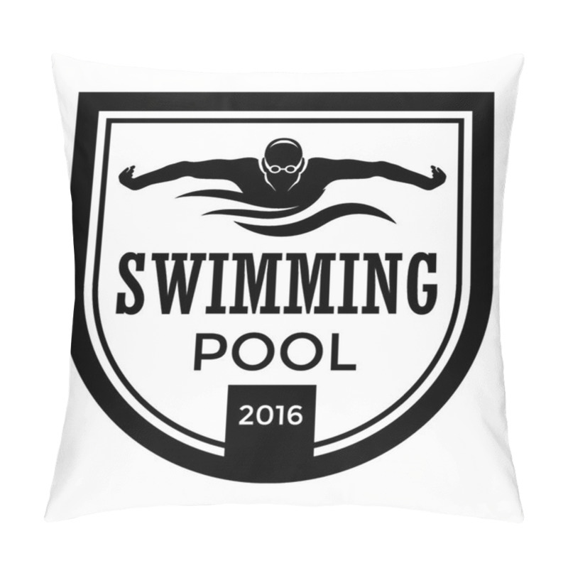 Personality  Swimming Pool Flat Vector Icon Pillow Covers