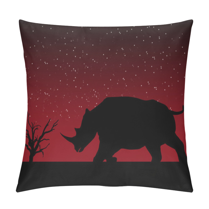 Personality  Rhino Silhouette Pillow Covers