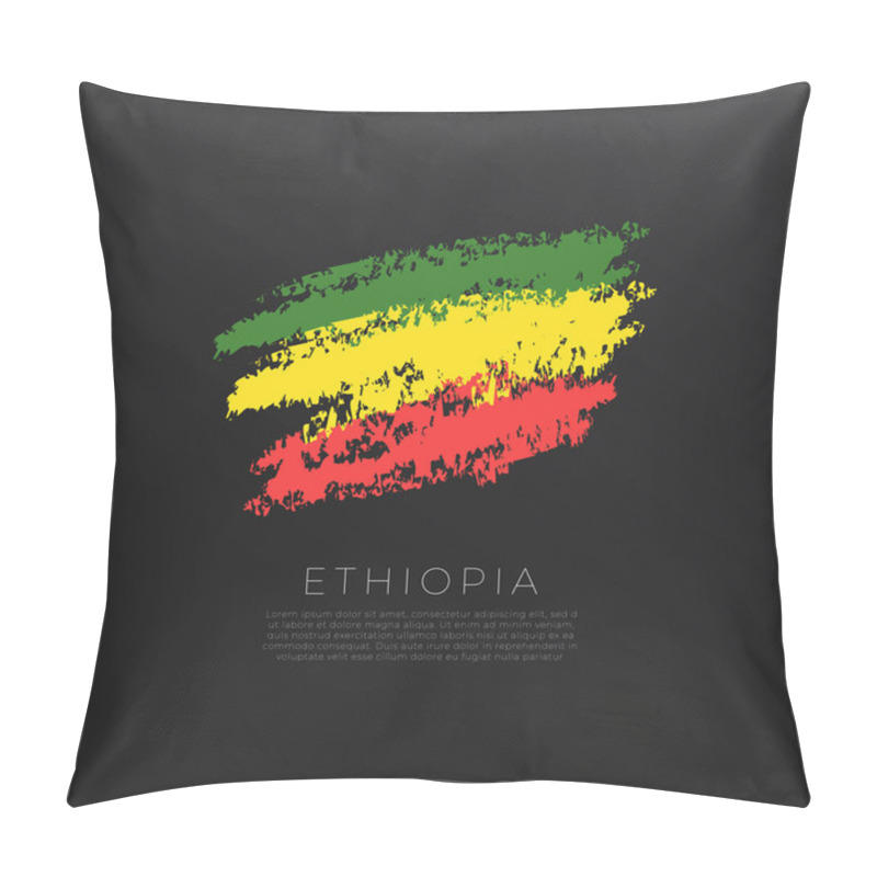 Personality  National Flag In Grunge Brush Stroke Isolated On Black Background : Vector Illustration Pillow Covers