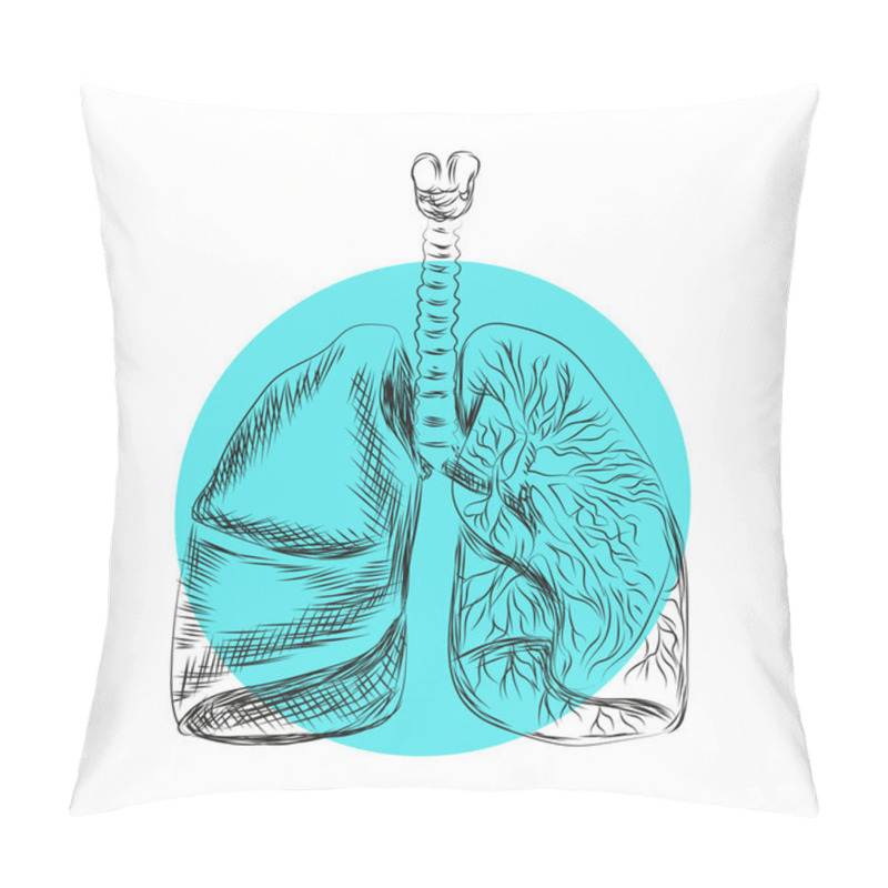 Personality  Drawn Vector Healthy Human Lungs In A Circle Pillow Covers