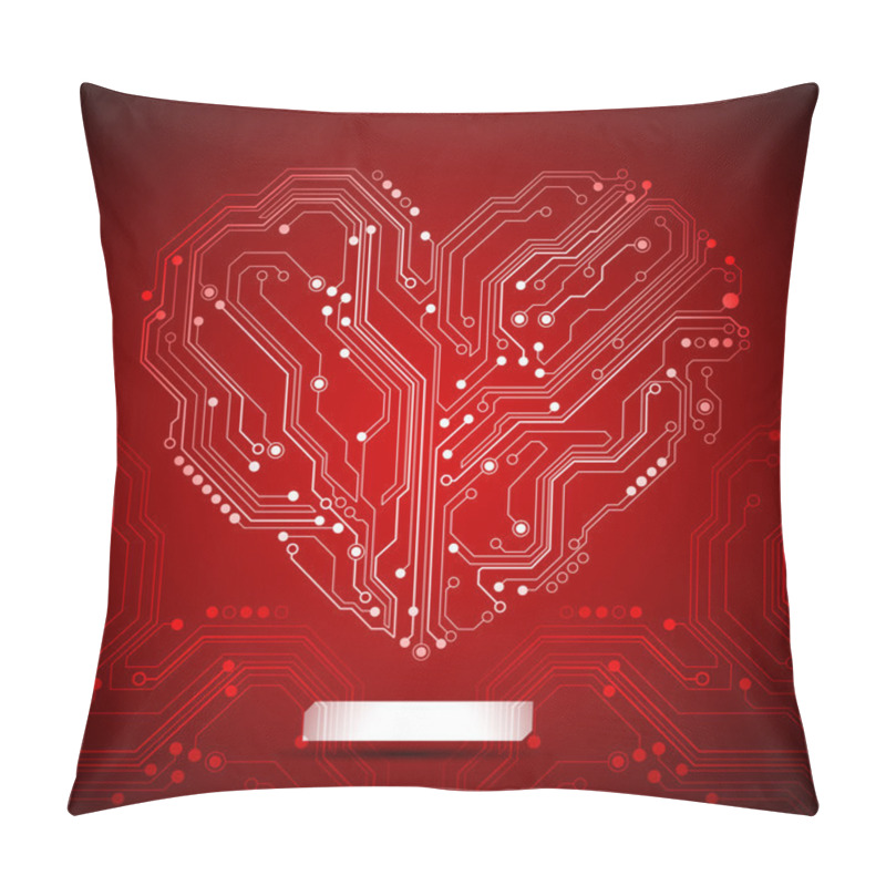 Personality  Circuit Board Heart Background - Creative Idea Vector Pillow Covers