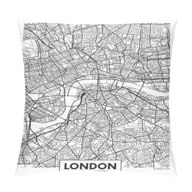 Personality  Vector Poster Map City London Pillow Covers