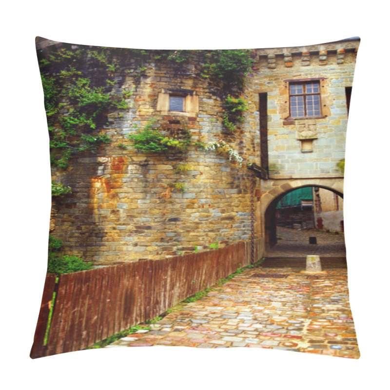 Personality  Medieval Stone Wall And Tower In Rennes, France. Pillow Covers