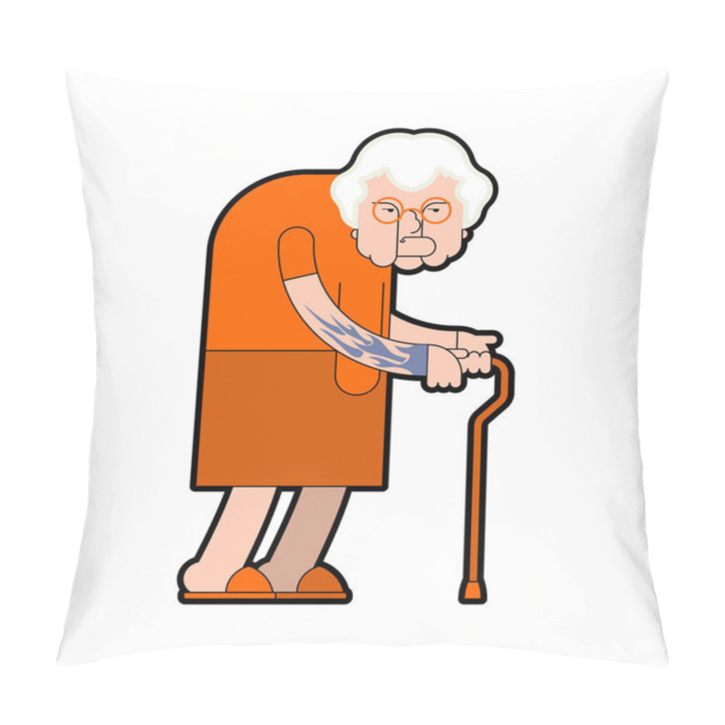 Personality  Grandmother Prisoner Crime. Grandma Gangster In Orange Robes. Ol Pillow Covers