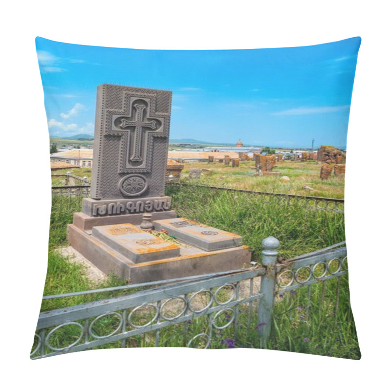 Personality  Khachkar Traditional Grave Stone In Armenia History Pillow Covers