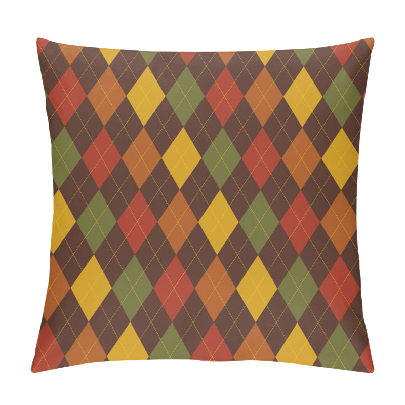 Personality  Retro Thanksgiving Fall Argyle Pattern In Vector Format. Pillow Covers