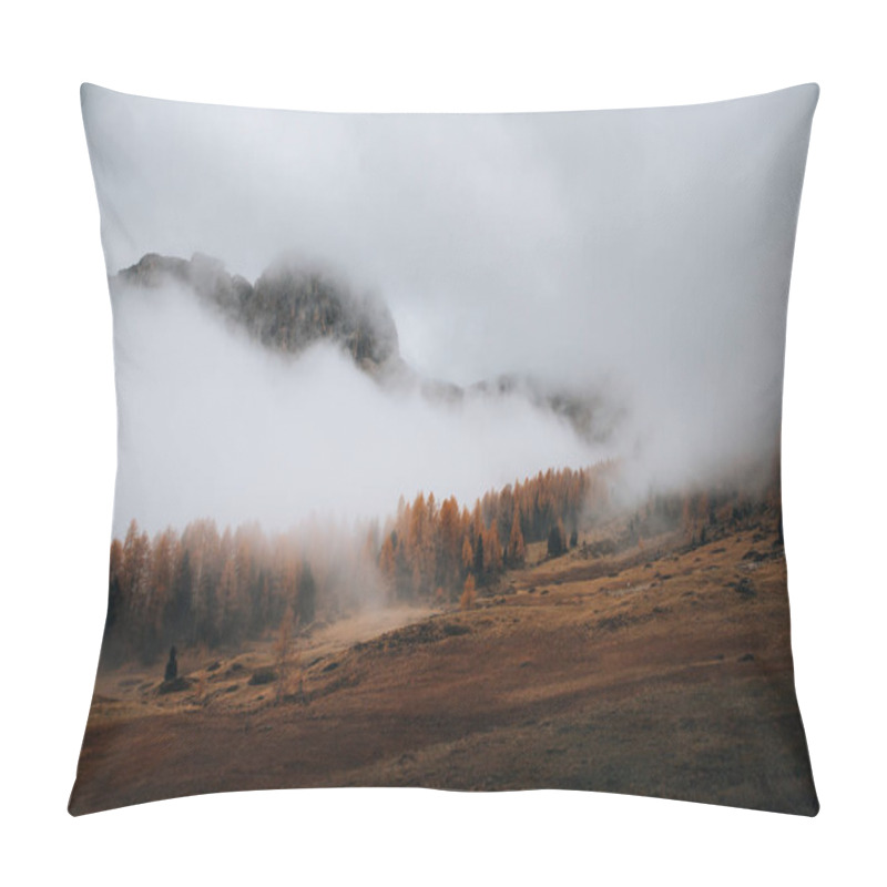 Personality  Dolomites Valley Shrouded By The Mist Pillow Covers