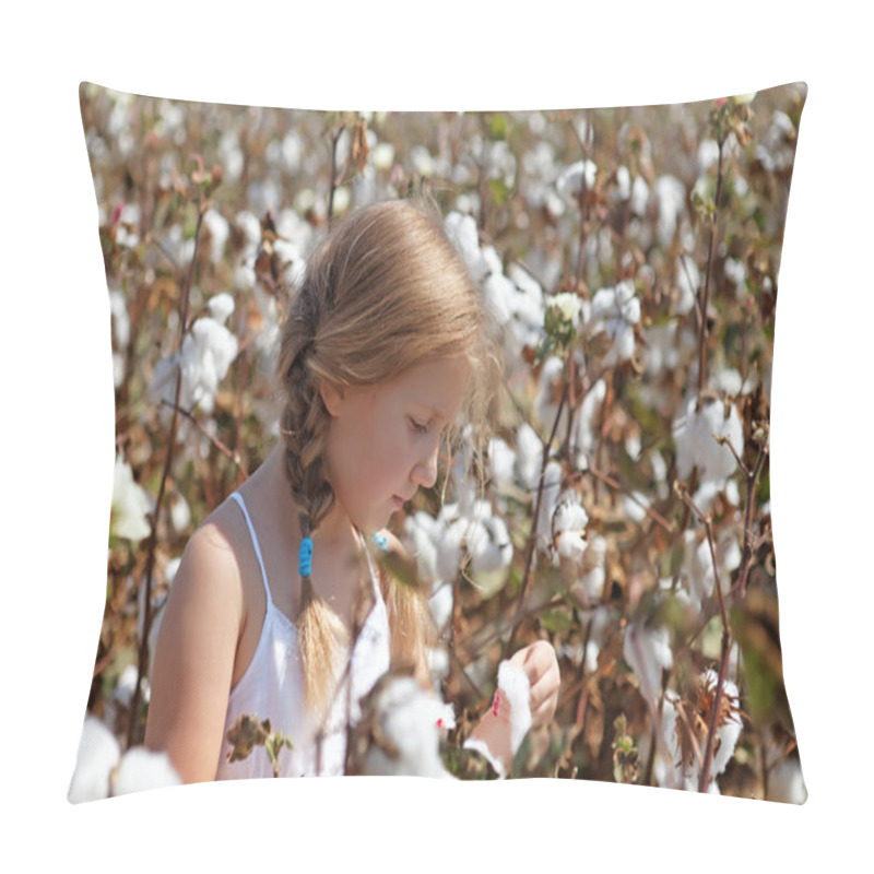 Personality  Young Girl Walking In A Field Of Cotton Pillow Covers