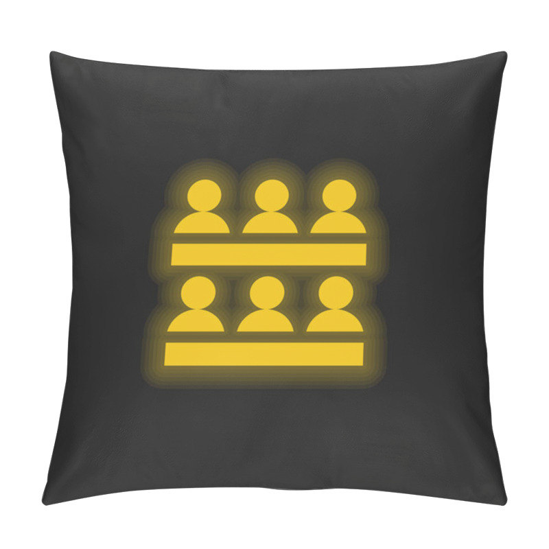 Personality  Association Yellow Glowing Neon Icon Pillow Covers