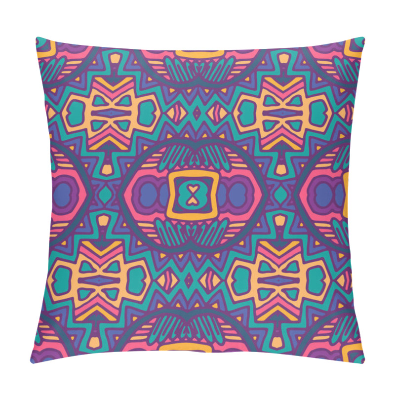 Personality  Ethnic Seamless Psychedelic Pattern. Vector Tribal Background. Aztec And Indian Style, Vintage Print. Pillow Covers