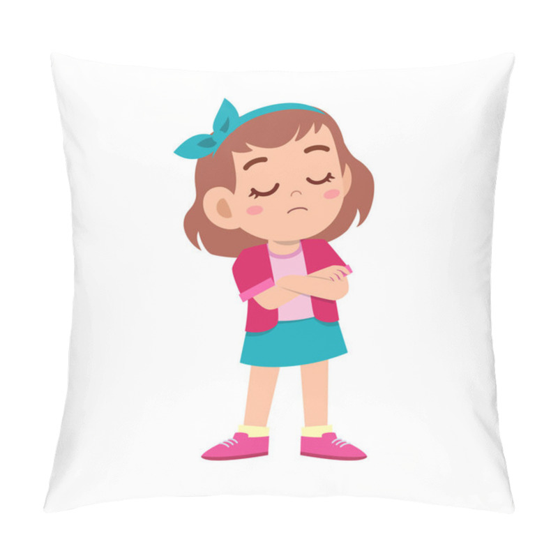 Personality  Cute Kid Teen Girl Show Facial Expression Pillow Covers