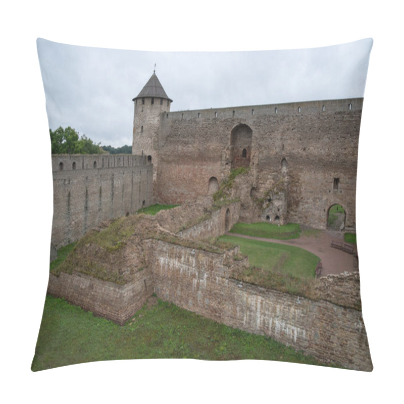 Personality  Fortress Ruins From 1492 And The Inner Wall Of  Ivangorod Fortress. Russia Pillow Covers