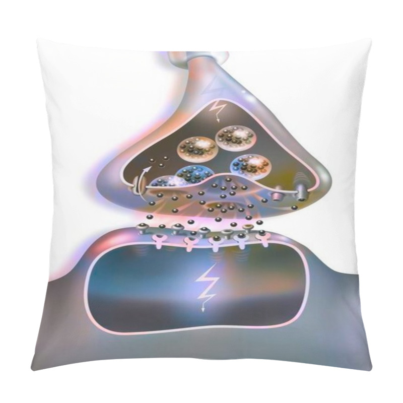 Personality  Serotoninergic Synapse Where Nerve Impulses Are Transmitted Through Serotonin. Pillow Covers