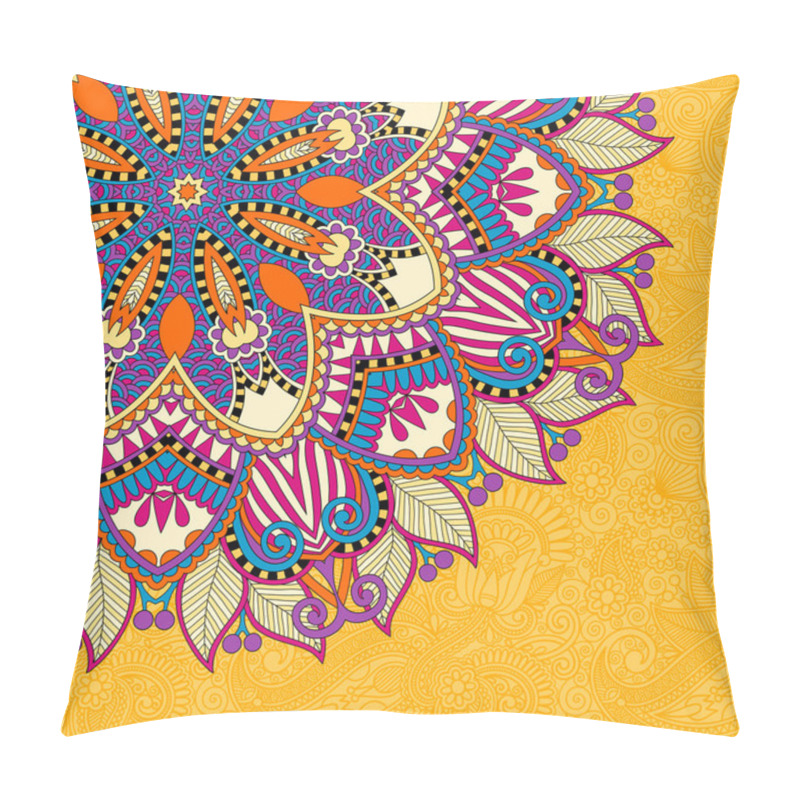 Personality  Floral Yellow Pattern In Ukrainian Oriental Ethnic Style Pillow Covers