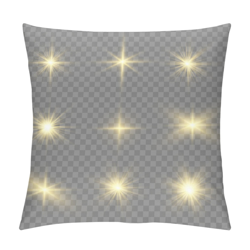 Personality  The Dust Sparks And Golden Stars Shine With Special Light. Vector Sparkles On A Transparent Background. Christmas Light Effect. Sparkling Magical Dust Particles Interior Stock Vector Pillow Covers