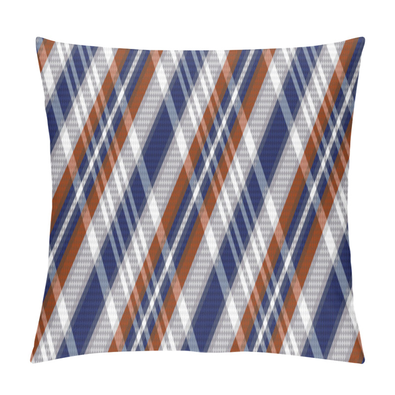 Personality  Rhombic Tartan Seamless Texture In Blue, Grey And Brown Hues  Pillow Covers