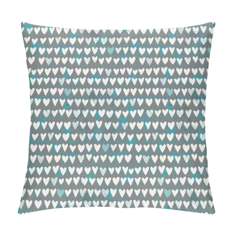 Personality  Romantic Seamless Pattern With Small Hand Drawn Hearts. Pillow Covers