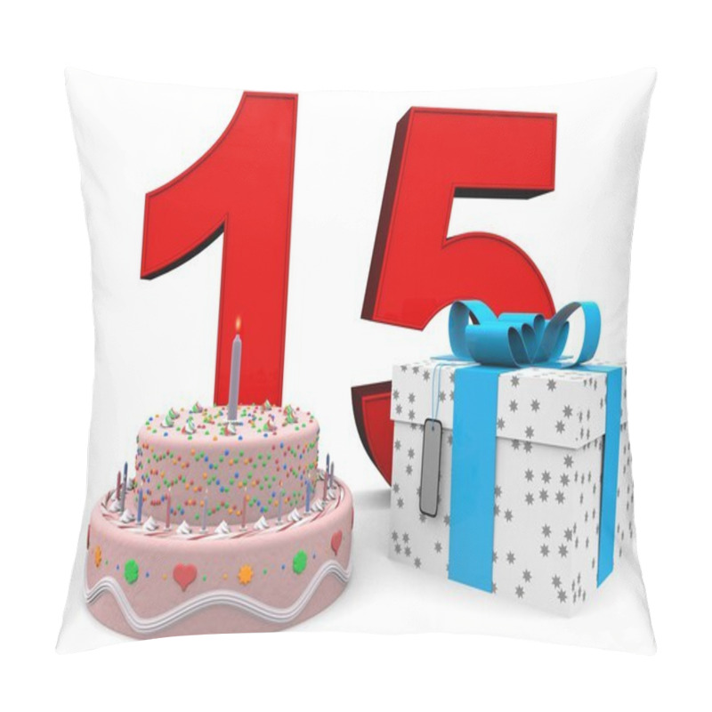 Personality  Happy Birthday With Present And Cake Pillow Covers