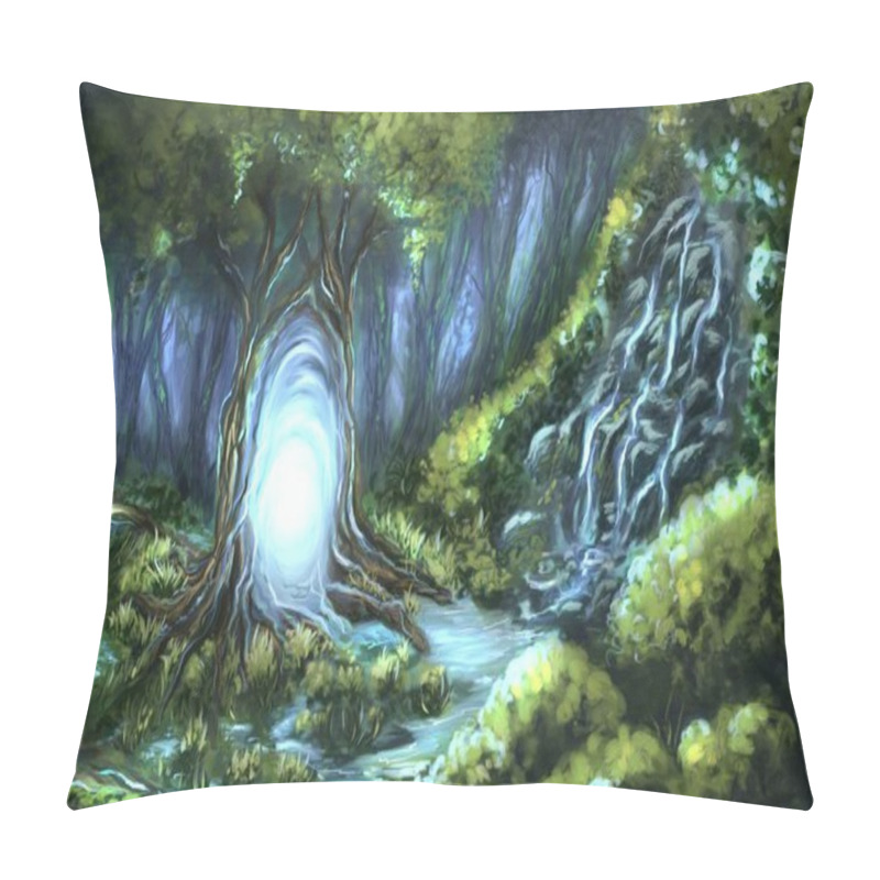 Personality  Magic Portal In Forest Pillow Covers