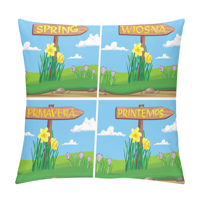 Personality  Spring In Wooden Signpost Pillow Covers