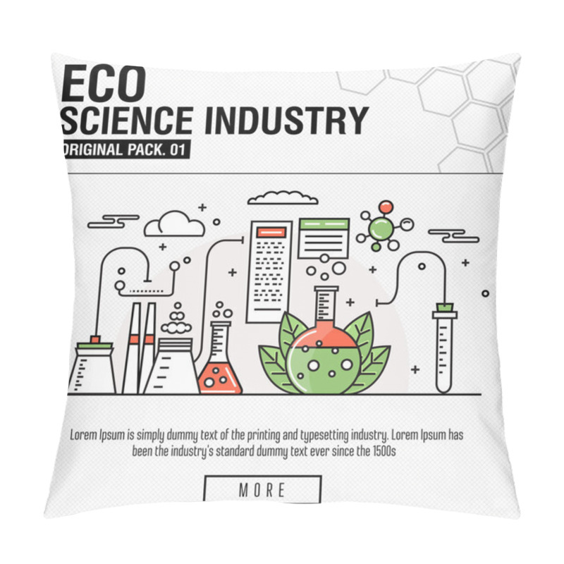 Personality  Modern Eco Science Industry. Thin Line Icons Set Pillow Covers