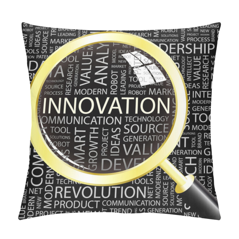 Personality  INNOVATION. Magnifying Glass Over Seamless Background Pillow Covers