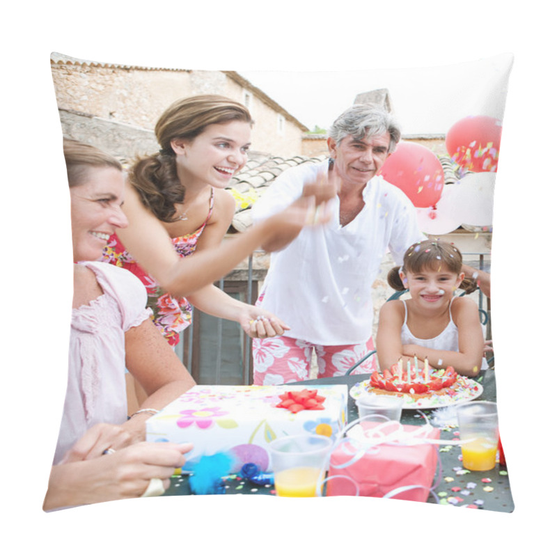 Personality  Family Celebrating A Girl Child Birthday Pillow Covers