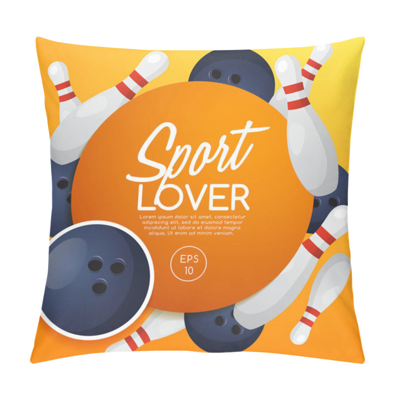 Personality  Sport Lover Template With Bowling Equipment  Pillow Covers