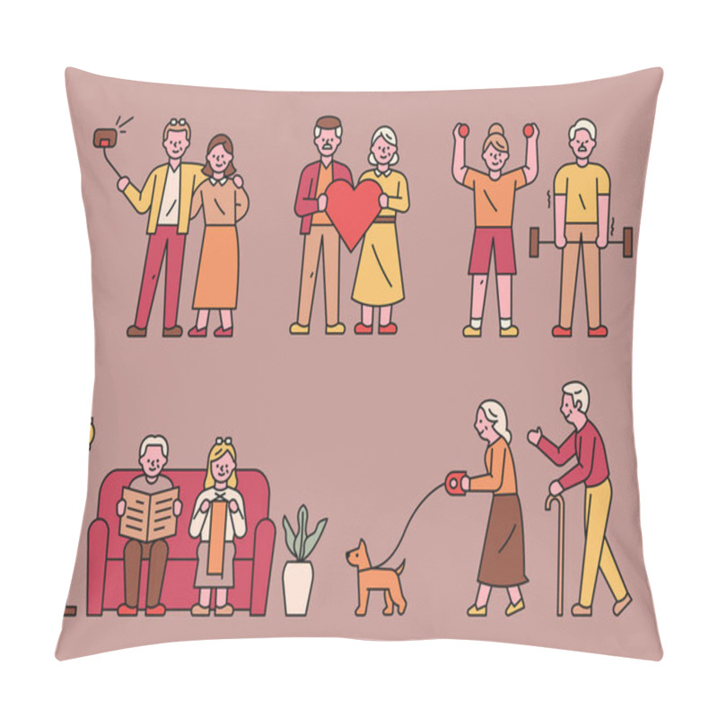 Personality  Background With Family, Persons Different Ages  Pillow Covers