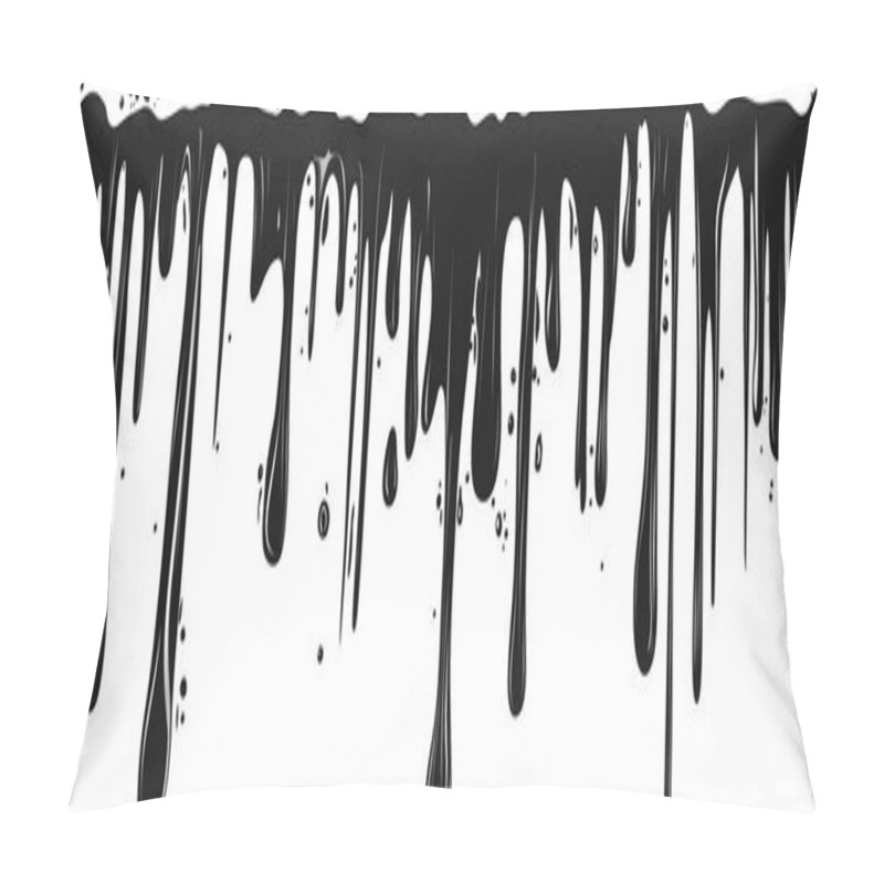 Personality  Pattern Bold Black And White Dripping Paint Vector Art - Minimalist Grunge Design Pillow Covers