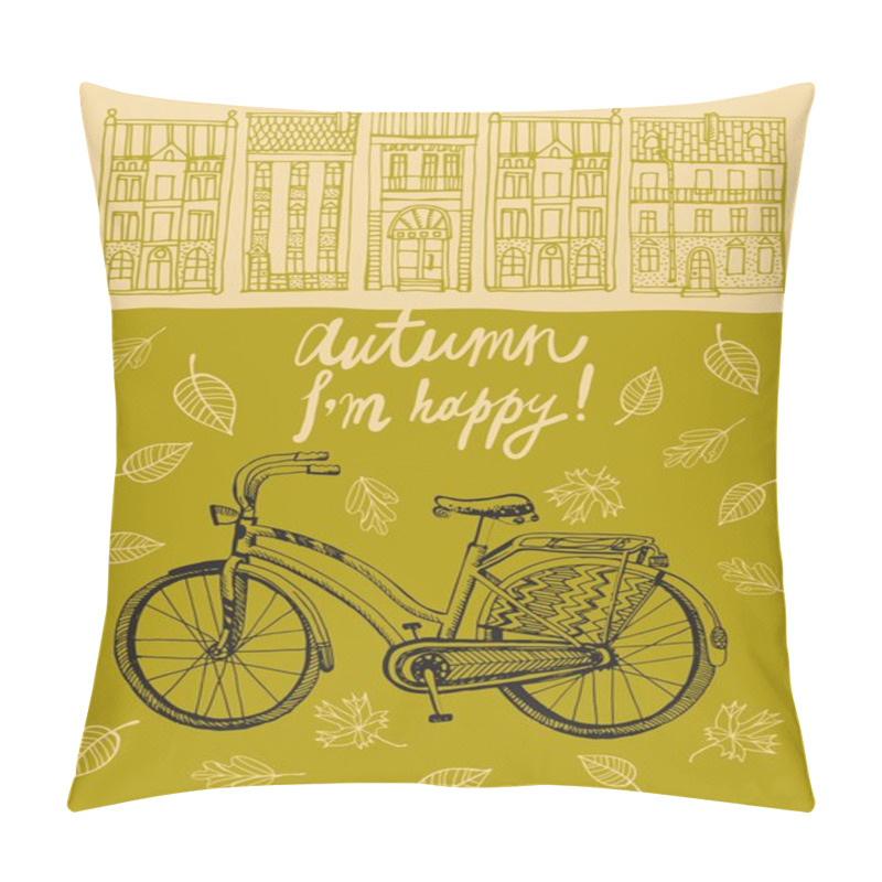 Personality  Autumn City Bicycle Pillow Covers