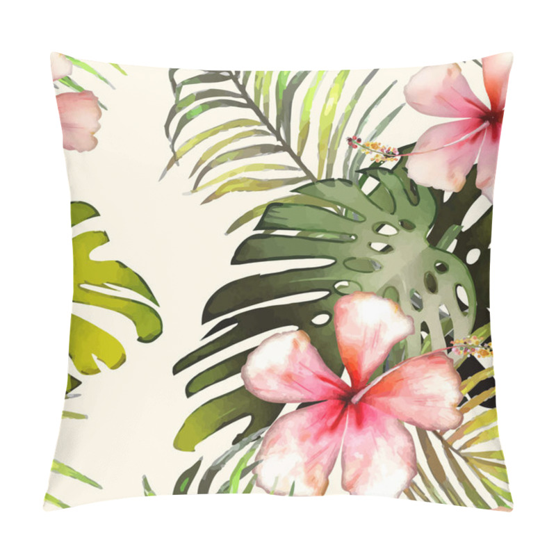 Personality  Tropical Plants Flowers Seamless Pattern Pillow Covers