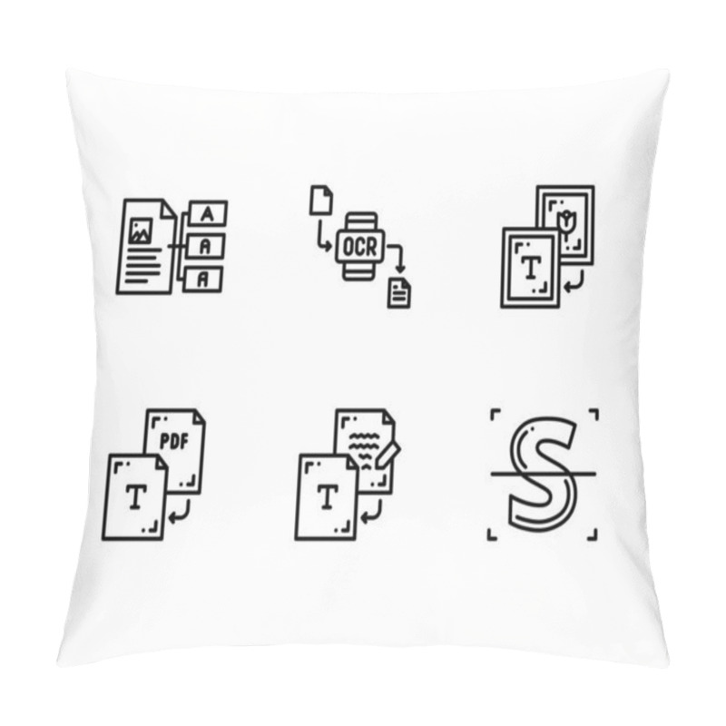 Personality  Optical Character Recognition Icons Set Pillow Covers