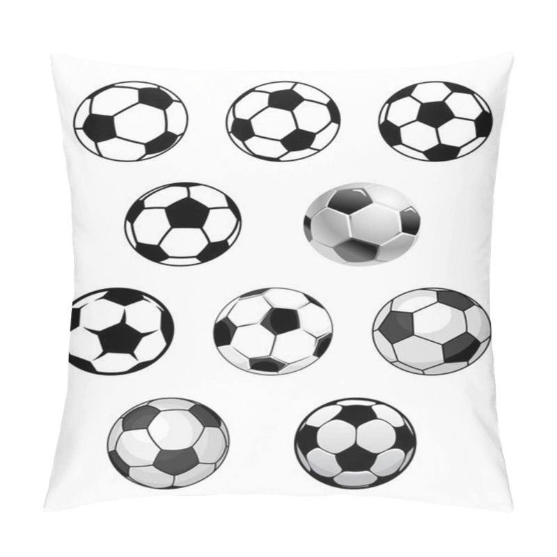 Personality  Set Of Soccer And Football Balls Pillow Covers